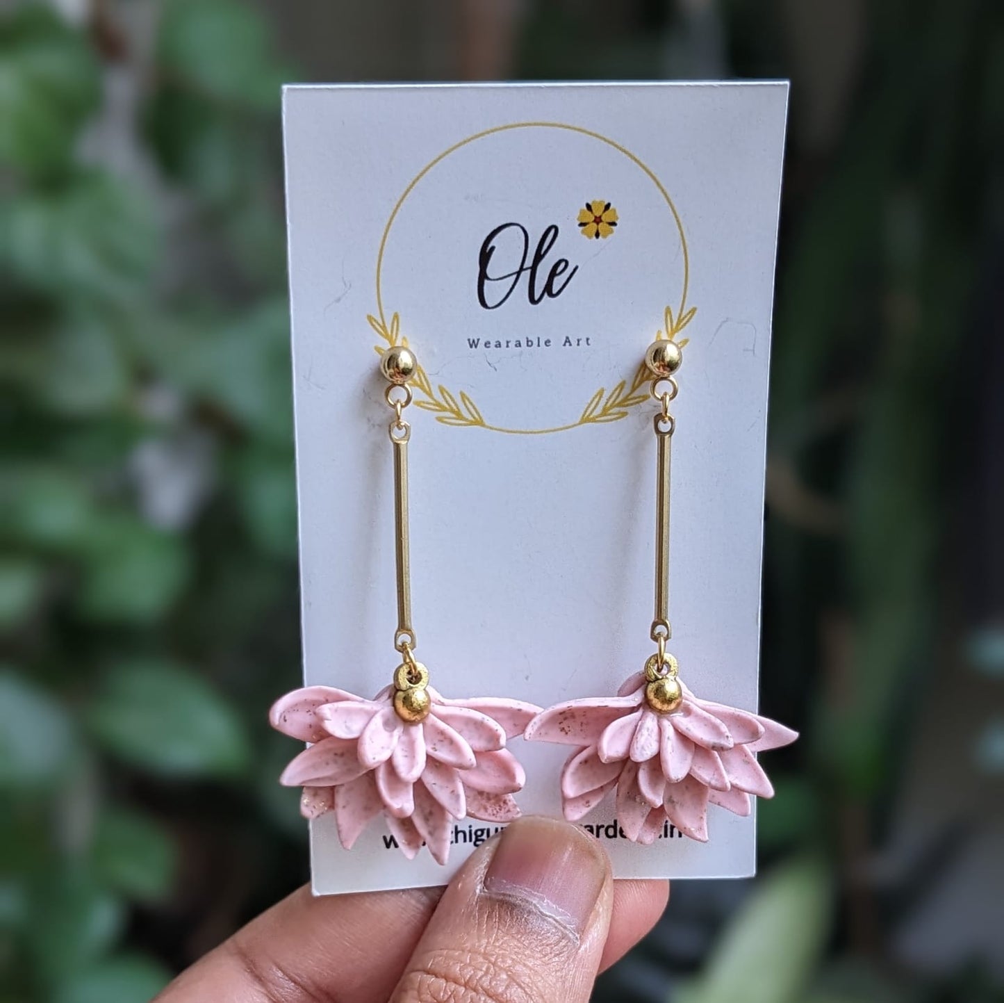 Pastel Hues flower dangle earrings