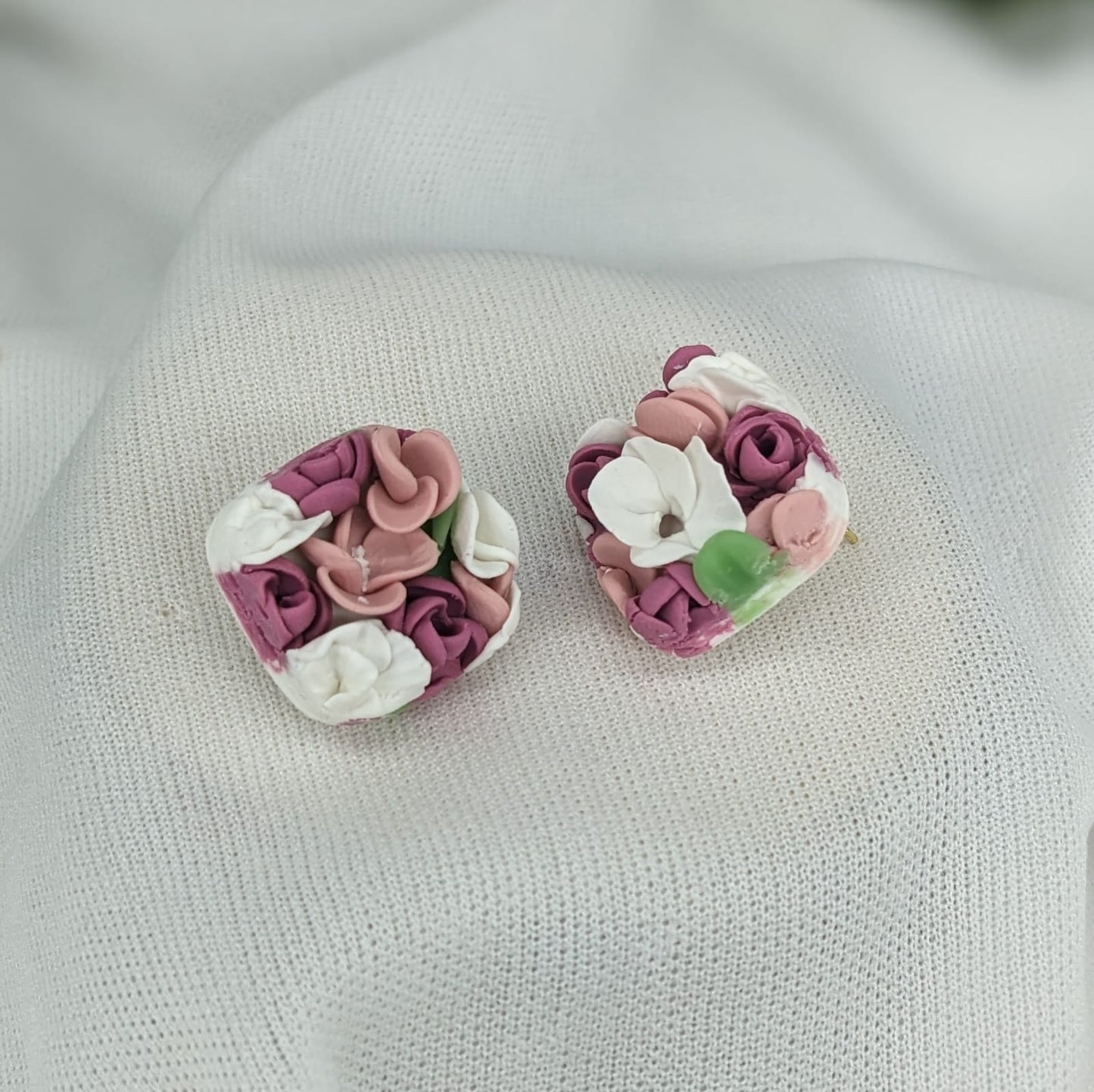 Floral Mosaic Square Stud