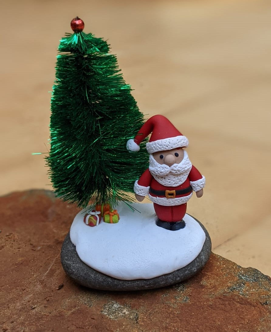 miniature santa christmas decor