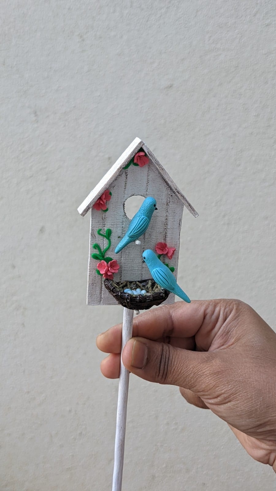 Bird House and Nest Garden Stake Ornament