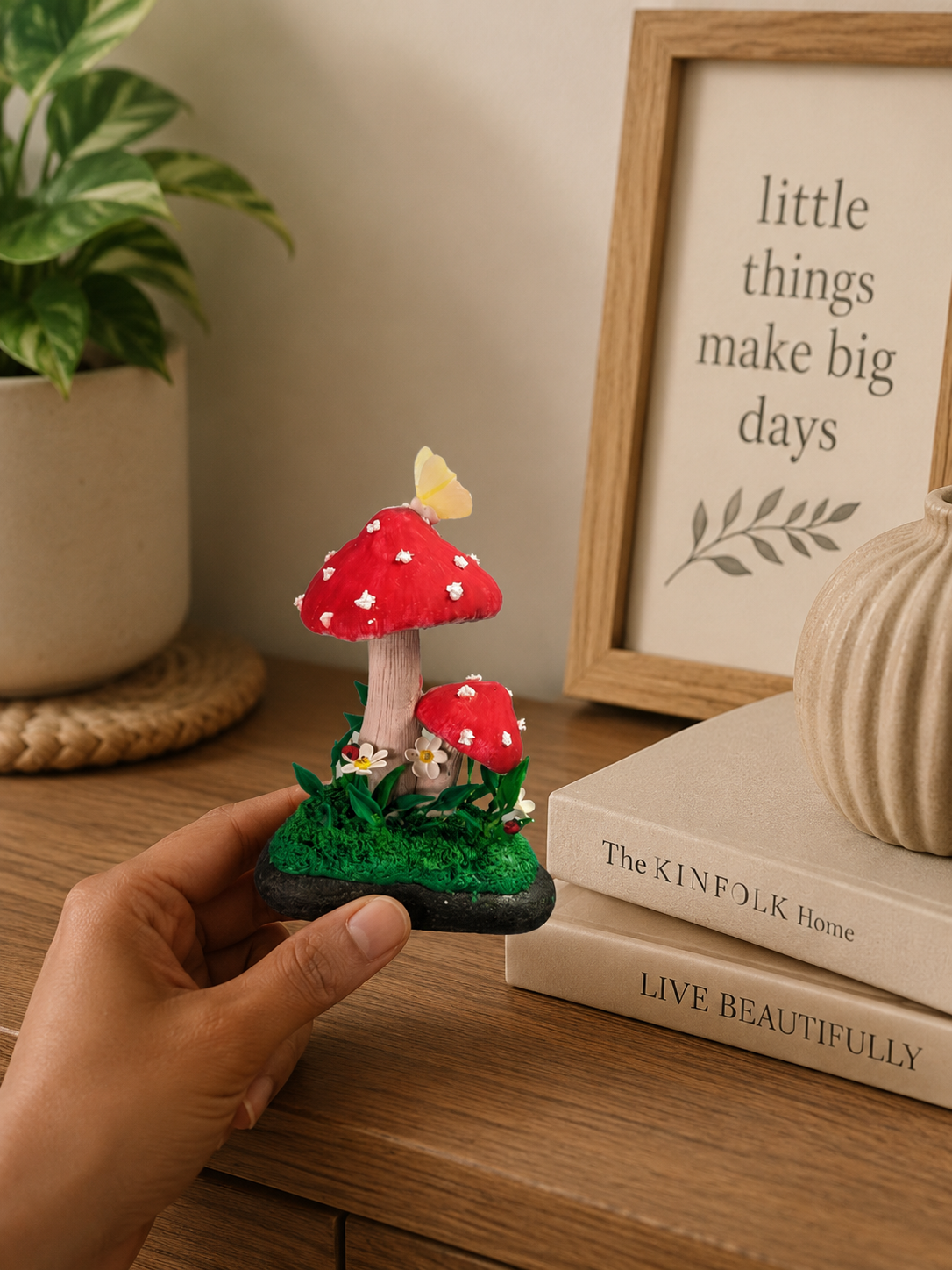 Whimsical Mushroom Keepsake | Handmade Polymer Clay Miniature Decor