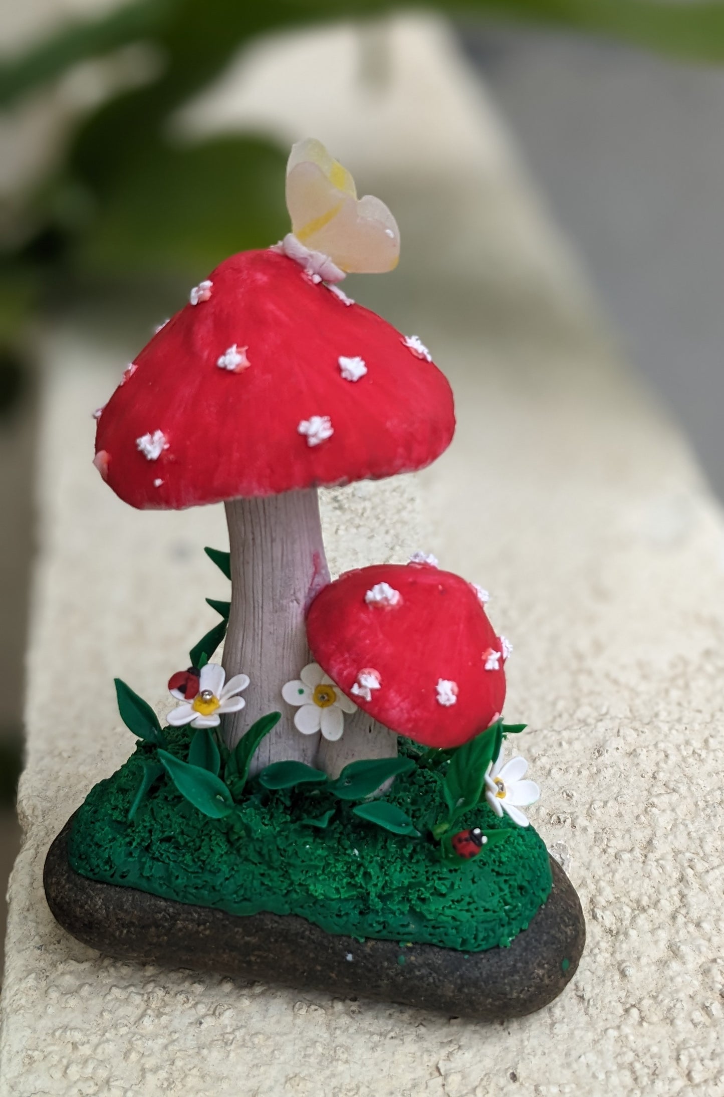 Whimsical Mushroom Keepsake | Handmade Polymer Clay Miniature Decor