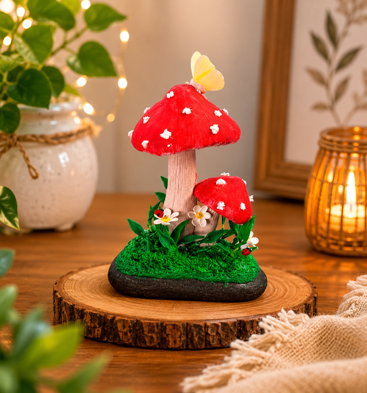 Whimsical Mushroom Keepsake | Handmade Polymer Clay Miniature Decor