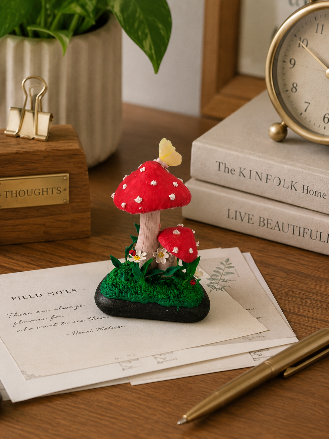 Whimsical Mushroom Keepsake | Handmade Polymer Clay Miniature Decor