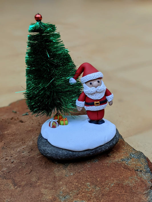 miniature santa christmas decor 