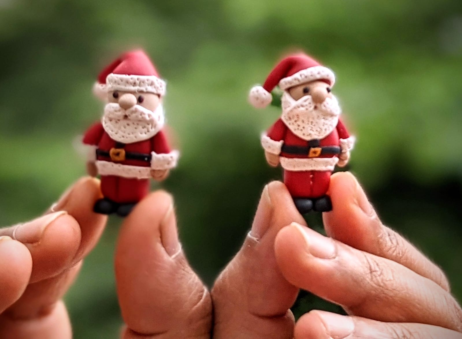 miniature santa christmas decor