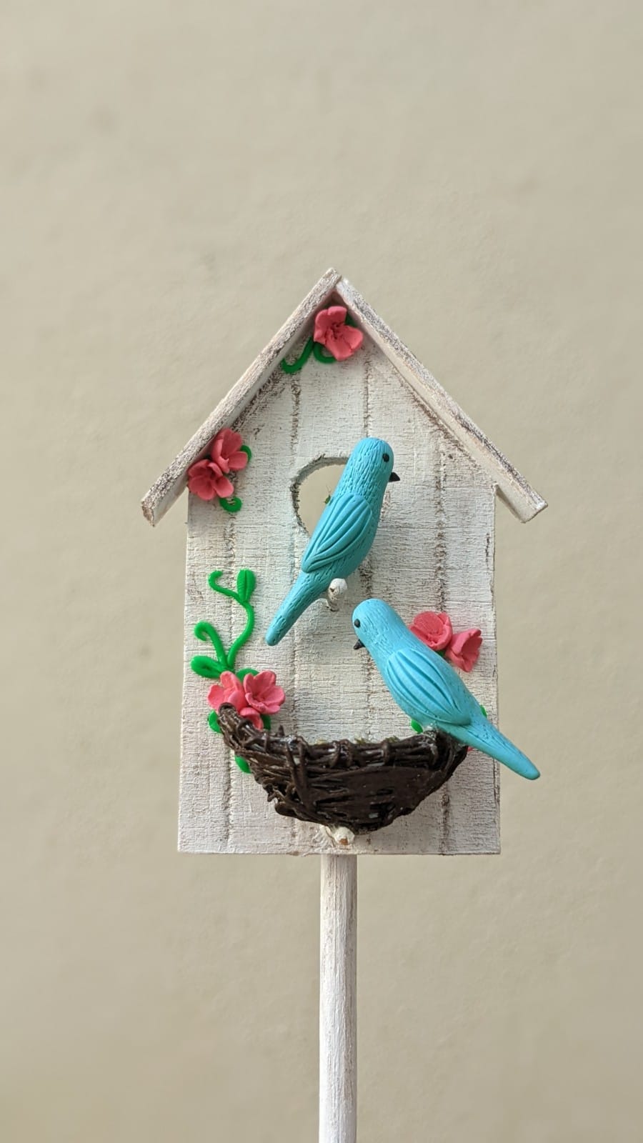 Bird House and Nest Garden Stake Ornament